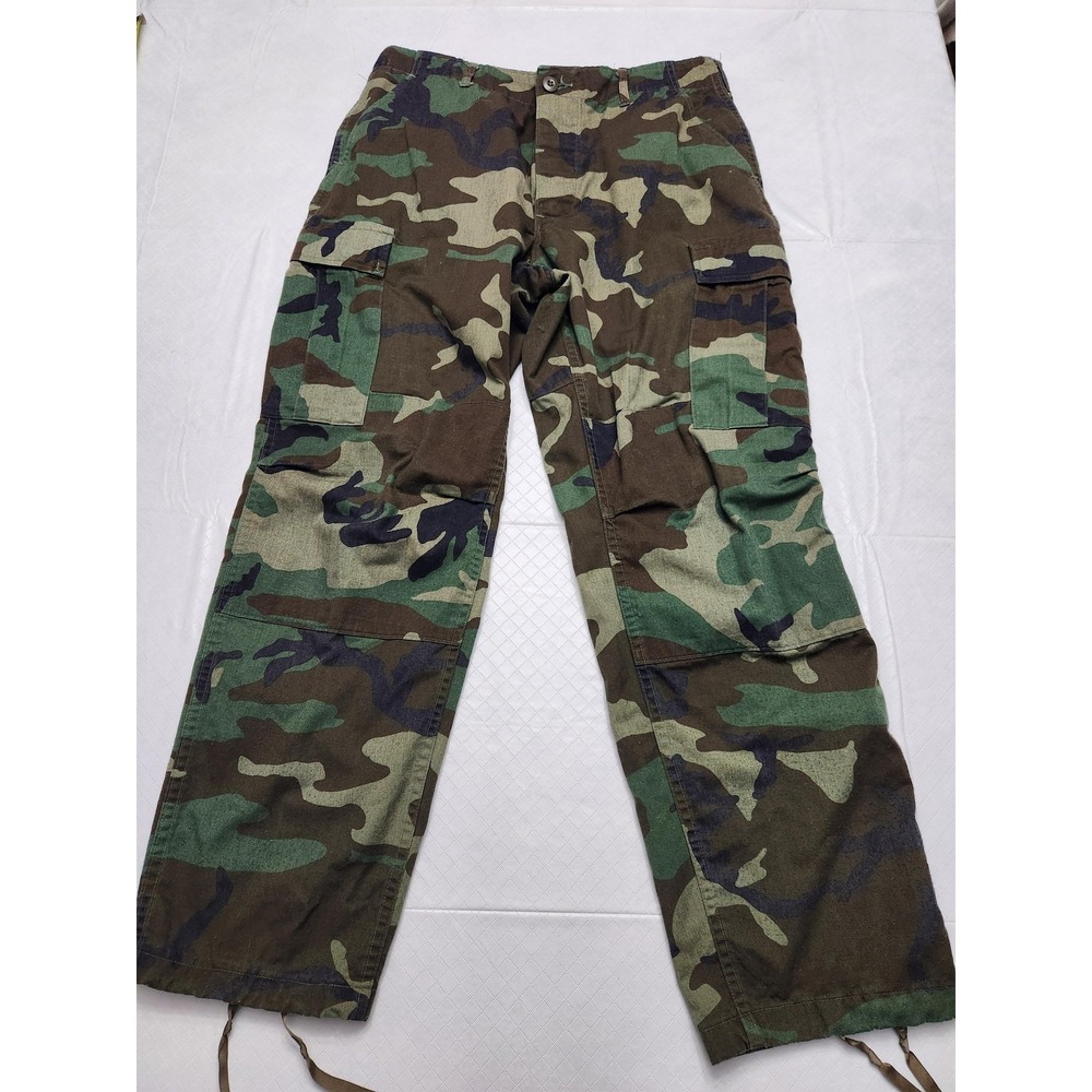 Camo BDU Cargo Pants Mens 32x29 Woodland Army Relaxed Fit Utility Workwear